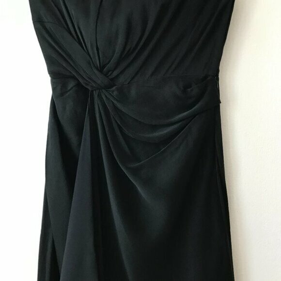 A.L.C. Roya Twist Front Ruching Strapless Midi Dress in Black - Picture 6 of 8